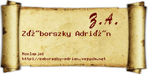Záborszky Adrián névjegykártya