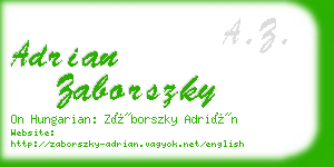 adrian zaborszky business card